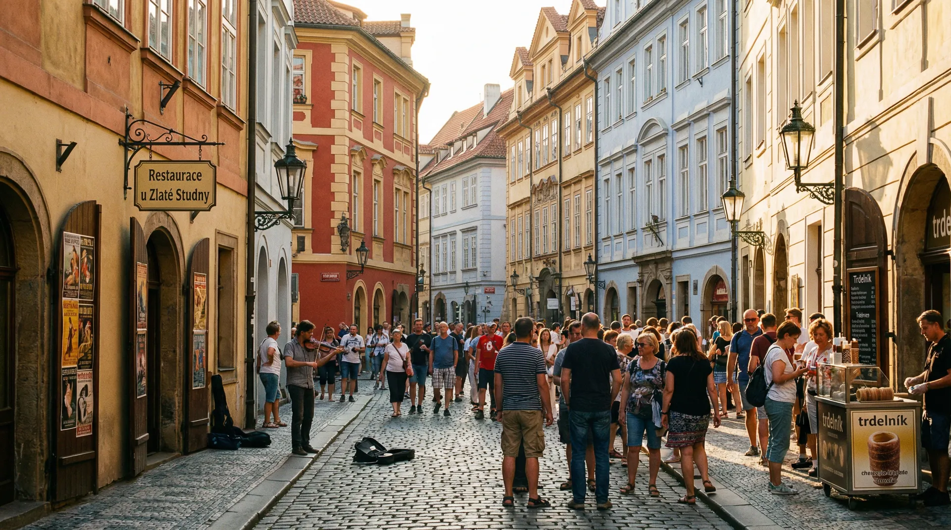 布拉格小城区街头音乐家表演 - 捷克搭讪 街头记录